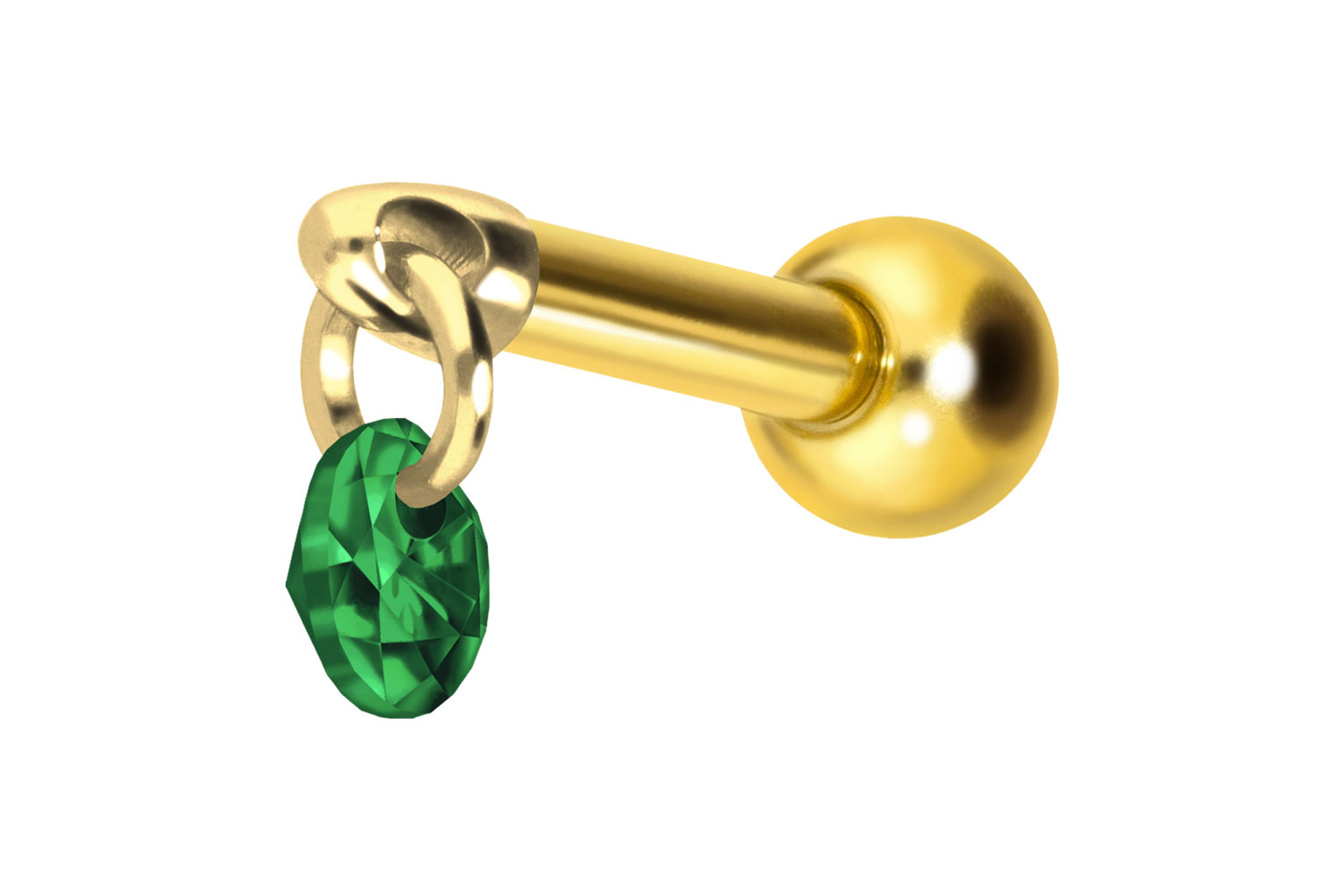 Titan Ohrpiercing mit Innengewinde RUNDER KRISTALL